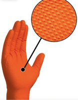 Перчатки нитриловые  Steel Grip TM FOXI-GLOVES, сверхпрочные., оранж. р-р L,XL